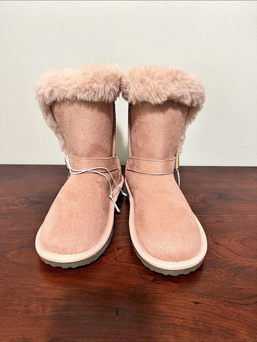 The Children’s Place Faux Fur Cuff Winter Boots in Pink